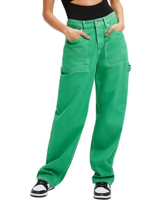 

Летние зеленые широкие женские джинсы Good American Good 90S Carpenter, Summer green, NA