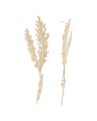 Женские серьги в виде веток кактуса Oscar De La Renta 14K