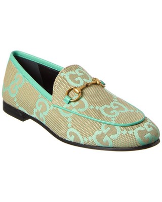 

Холщовые лоферы Gucci Jordaan Jumbo Gg женские бежевые, Бежевый, NA