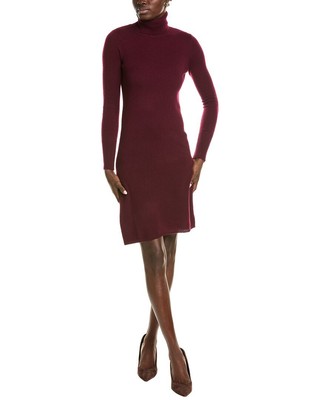 Sofiacashmere Classic Turtleneck Cashmere Sweaterdress Womens Red Xs