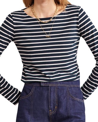 

Женская бретонская рубашка Boden, Великобритания 10/США 6, Navy/white