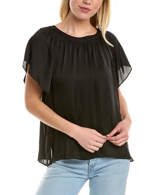 

Женская блузка с рюшами Vince Camuto, черная, Черный