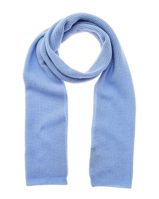 Кашемировый шарф Amicale Cashmere с вафельной строчкой, женский синий