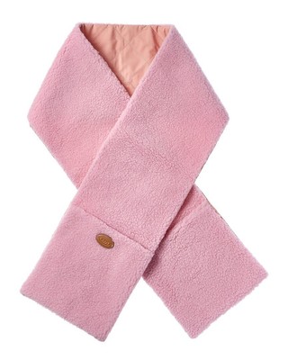 Женский шерстяной шарф Tod S с кожаной отделкой, розовый