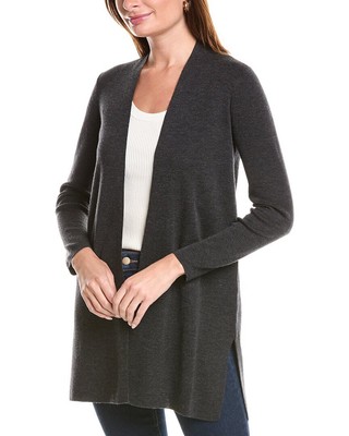 Длинный шерстяной кардиган Eileen Fisher Женский серый Ps