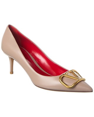 Кожаные туфли-лодочки Valentino Vlogo Signature 60 женские розовые 36
