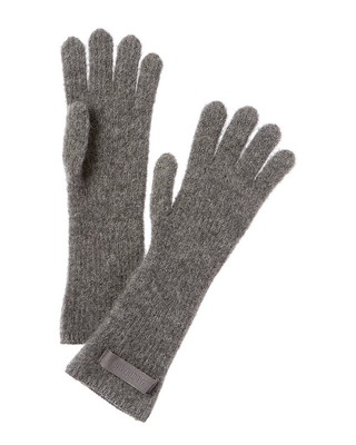 Женские перчатки из смеси альпаки и шерсти Jacquemus Les Gants Gros серого цвета