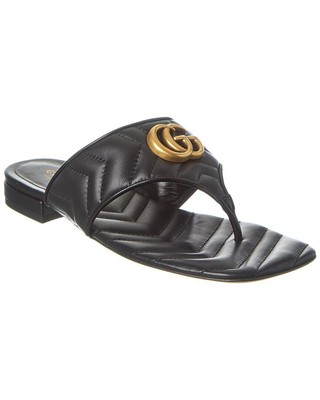 Кожаные сандалии Gucci Double G Женские черные 37