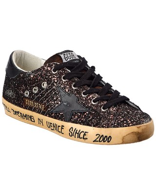 Женские кожаные кроссовки Golden Goose Superstar коричневые 35