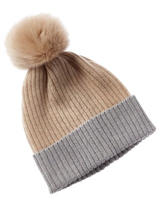 

Женская шапка с кашемировой отделкой Sofiacashmere, серая с контрастной отделкой, Grey, NA