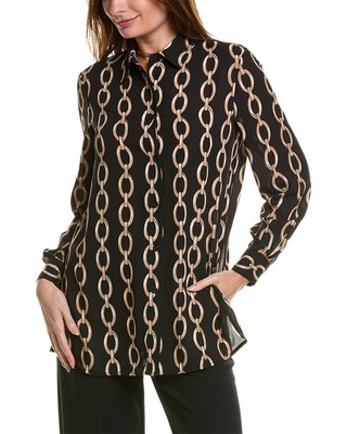 Anne Klein Collared Shirt Womens Black L