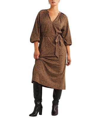 

Трикотажное платье миди с вырезом Boden Notch, женское, Brown;flora flutter