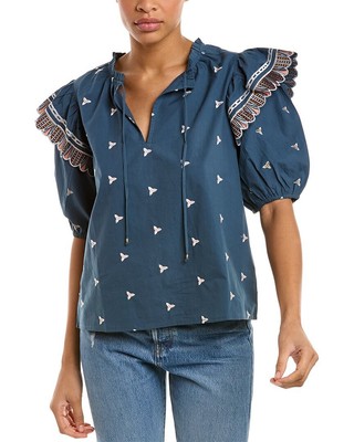 

Женский топ Marie Oliver Vida, Navy ruffle
