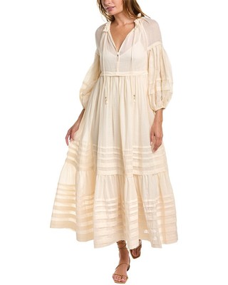 

Платье миди Zimmermann Moonshine Tuck женское белое, Белый