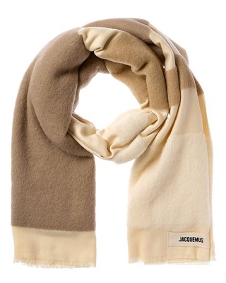 Женский бежевый шарф Jacquemus The Arazzo из смесовой шерсти