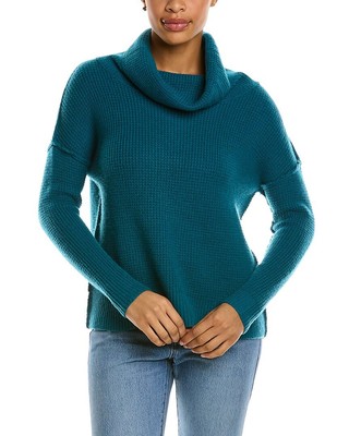 Женский кашемировый свитер вафельной вязки Forte Cashmere, зеленый, S