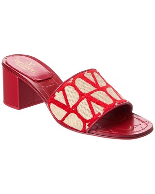

Женские парусиновые сандалии Valentino Vlogo 50 Toile Iconographe, Красный, NA