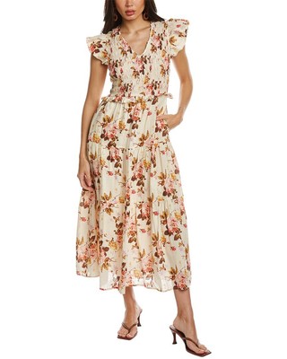 

Женское платье миди Sea Ny Esme со сборками, Белый