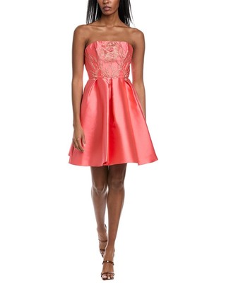 Mikael Aghal Strapless Cocktail Dress Womens Orange 10