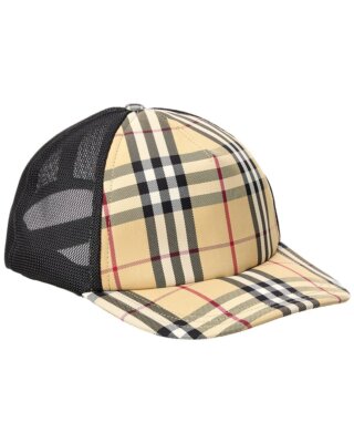 

Мужская бейсболка в сетку Burberry Vintage Check, Бежевый, NA