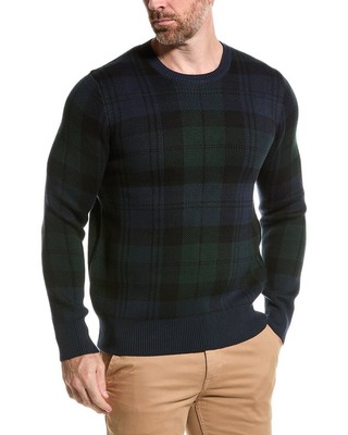 Мужской клетчатый свитер с круглым вырезом от Brooks Brothers