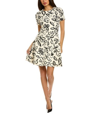 

Женское полушерстяное платье Oscar De La Renta Scribble, Белый