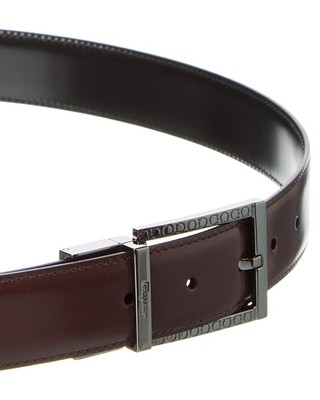 Pre-owned Ferragamo Reversible & Adjustable Leather Belt Men's In Brown