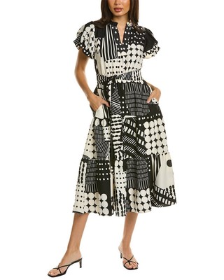 

Многоярусное платье с рисунком Gracia женское, черное, Черный