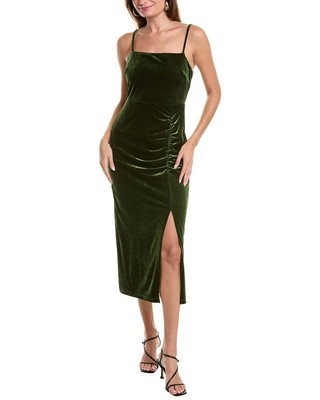 Taylor Velvet Midi Dress Womens Green 6