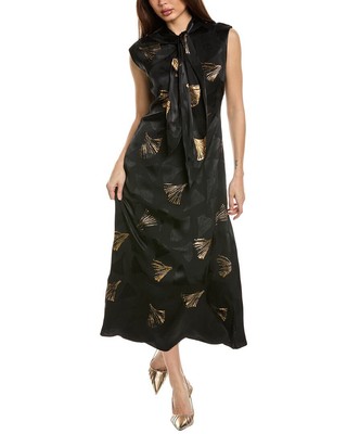 Lafayette 148 New York Tie Neck Dress Womens
