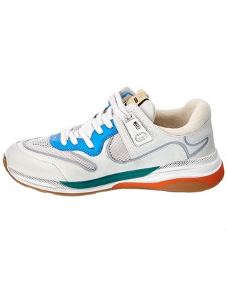 Pre-owned Gucci Ultrapace Leather & Mesh Sneaker Men's White 6
