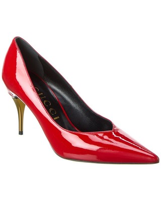 

Женские лакированные туфли с логотипом Gucci, Красный, NA