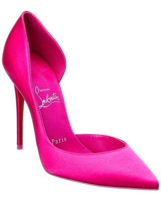 Женские туфли-лодочки из атласа Christian Louboutin Iriza 100 Розовый 38