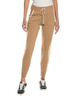 Женские кашемировые джоггеры Brodie из кашемира с люрексом в полоску коричневого цвета Xs