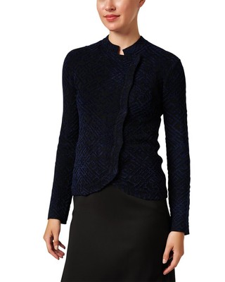 Жаккардовый асимметричный жакет Emporio Armani Женский черный 44It