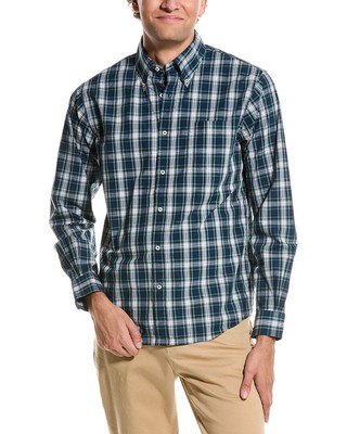 Тканая рубашка Brooks Brothers мужская зеленая L