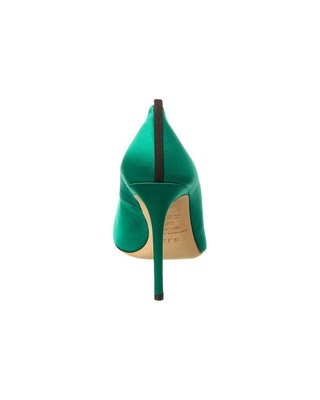 Pre-owned Sjp By Sarah Jessica Parker Fatma 100 Satin Pump Women's In Green