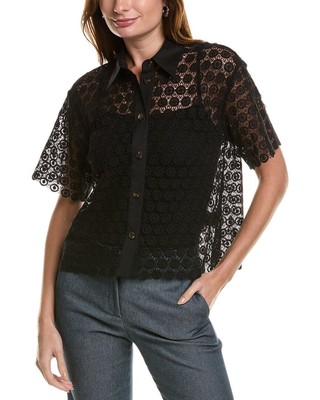 Lafayette 148 New York Shirt Jacket Womens Black S