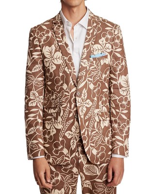 

Мужская льняная куртка Paisley - Grey Dover Notch, Natural brown floral