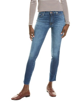 7 For All Mankind Женские джинсы-скинни Highline с высокой посадкой, синие 25