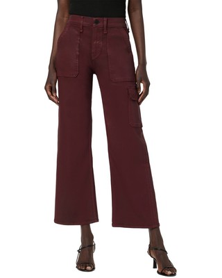 Джинсы Hudson Jeans Rosie с бордовым покрытием и широкими штанинами женские 23