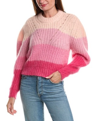 Женский свитер из смеси мохера и шерсти Sandro Розовый 2