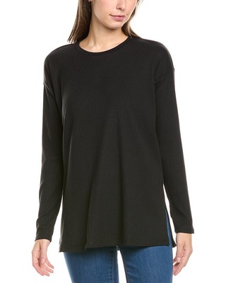 Женский облегающий топ с круглым вырезом от Eileen Fisher, черные Xxs