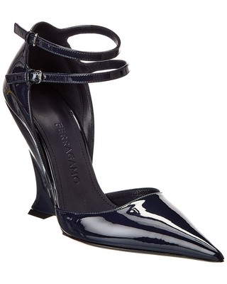 Женские лакированные туфли-лодочки на танкетке Ferragamo Vidya