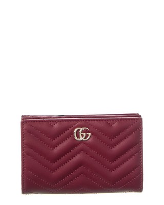 Кожаный держатель для карт Gucci Gg Marmont Женский красный