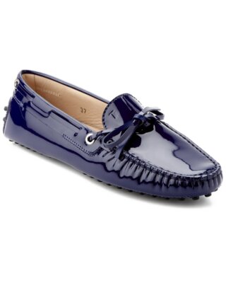 Женская лакированная обувь для вождения Tod S Gommino синего цвета 37