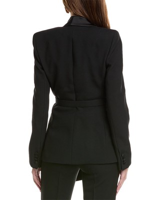 Pre-owned Michael Kors Collection Scarf Blazer Women's 4 In Black