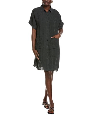Eileen Fisher Gingham Linen Shirtdress Womens