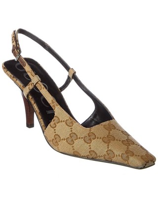 

Женские туфли-лодочки Gucci Canvas с открытой пяткой Gucci бежевого цвета 36,5, Бежевый, NA