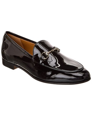 Женские лакированные мокасины Gucci Jordaan черные 37,5